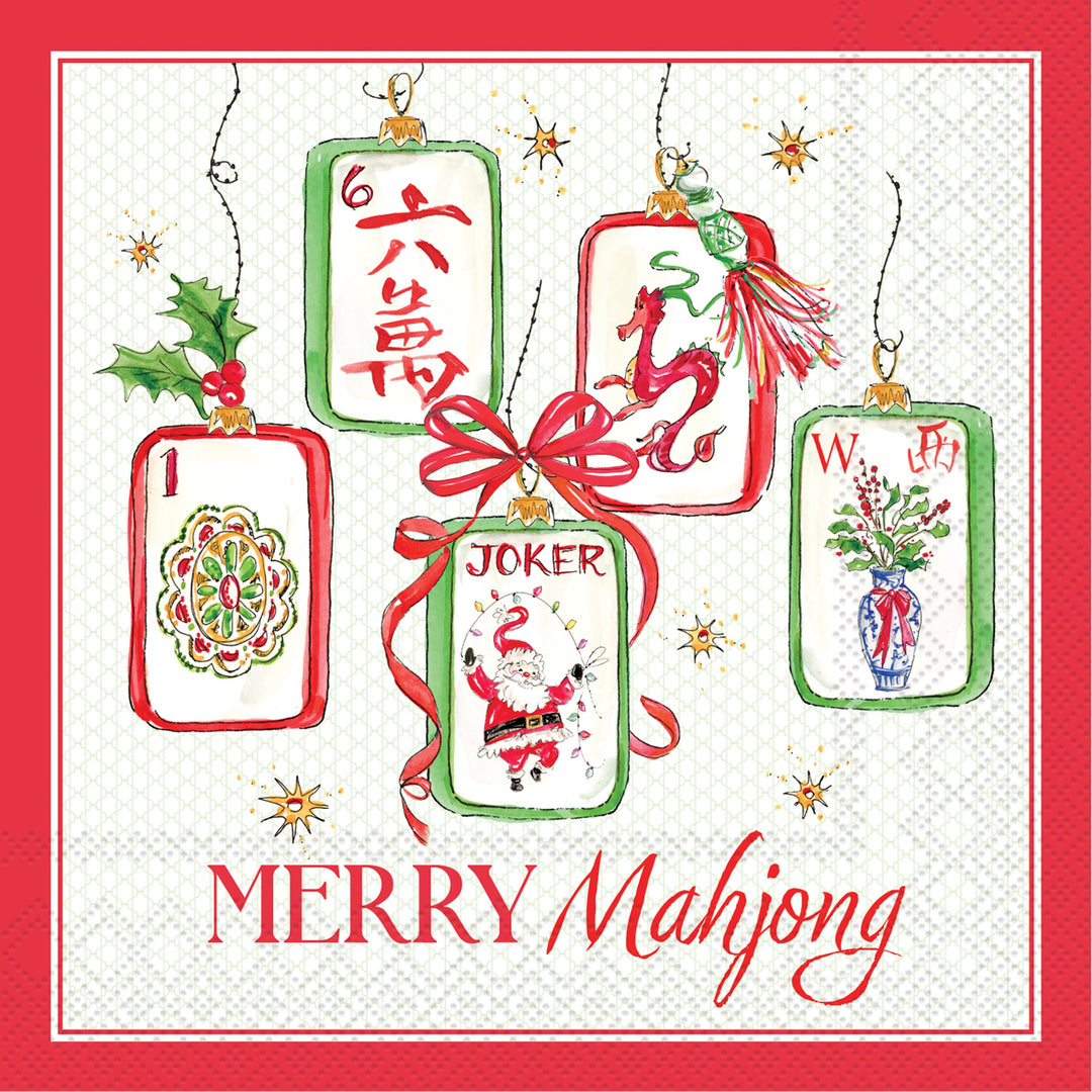 Merry Mahjong Cocktail Napkin