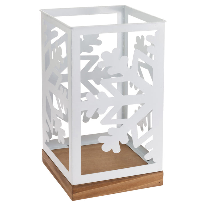 White Metal Snowflake Lanterns (Set of 2)