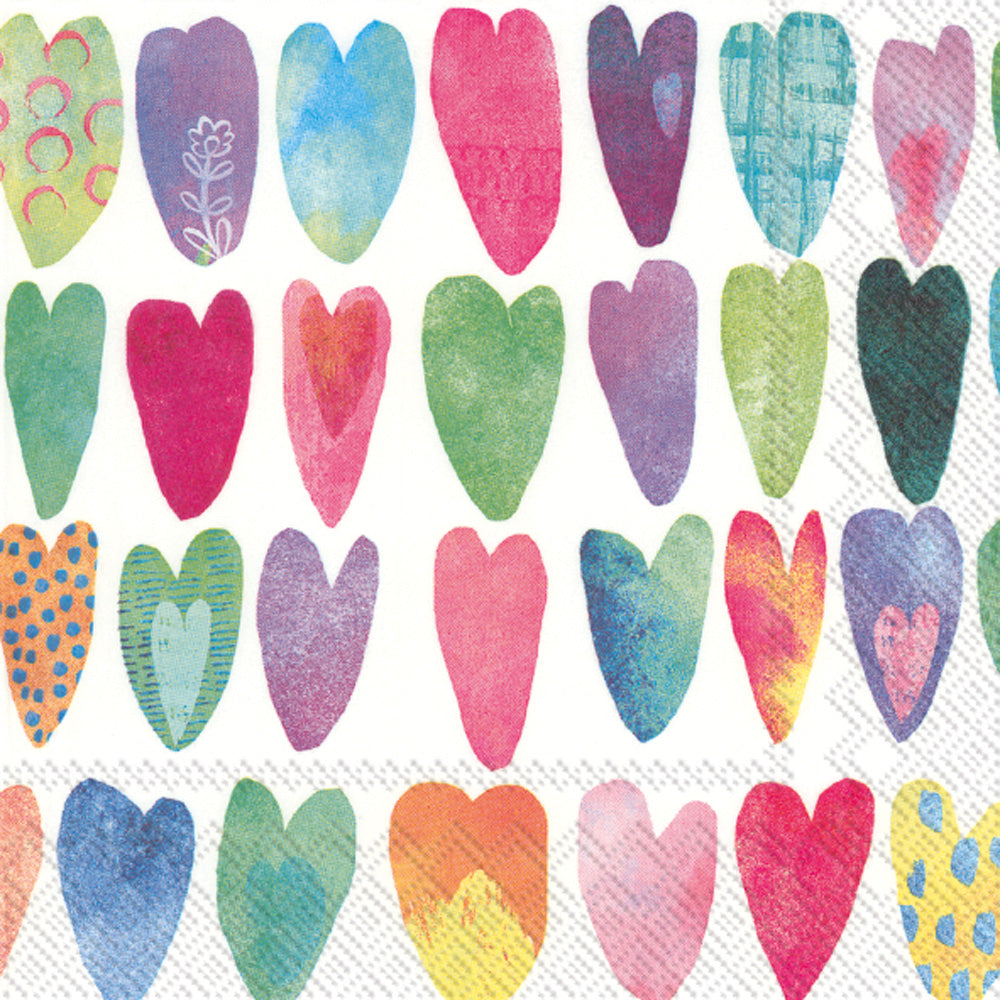 Rainbow Hearts Lunch Napkin