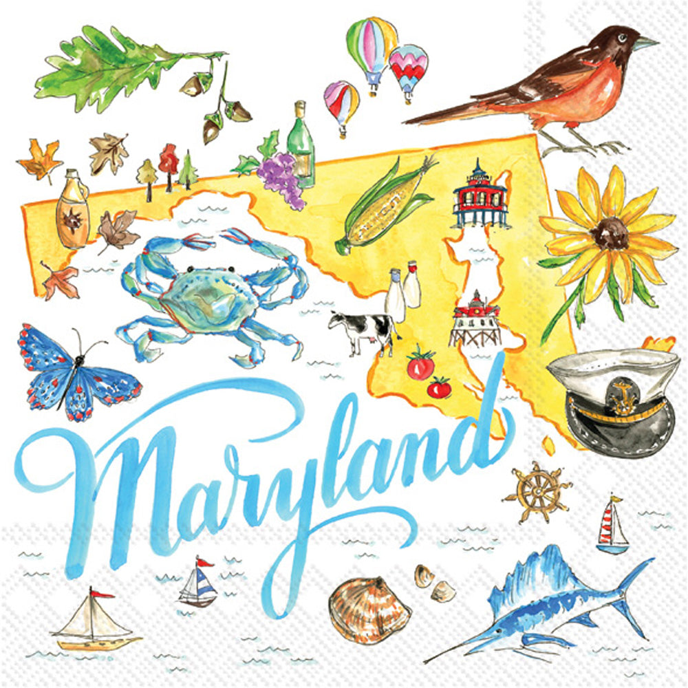 Maryland State Collection Cocktail Napkin