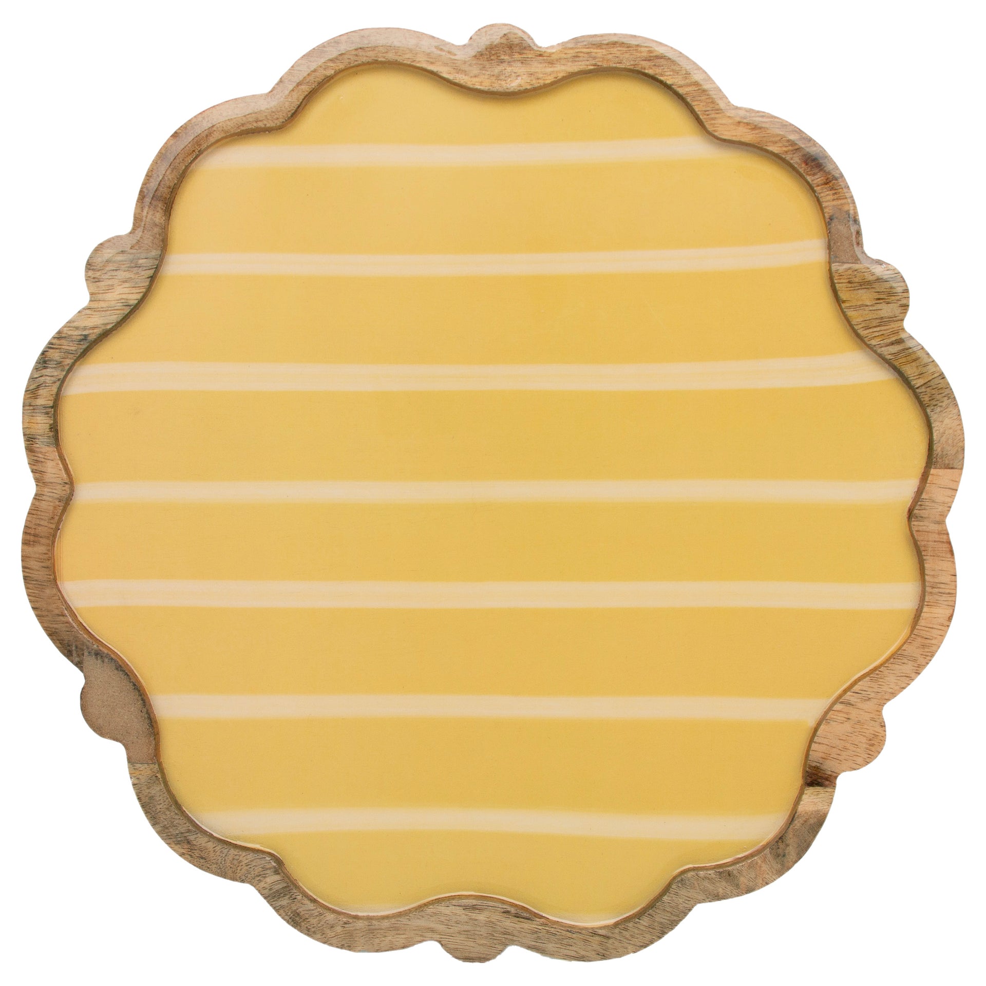 Yellow Wavy Edge Striped Platter