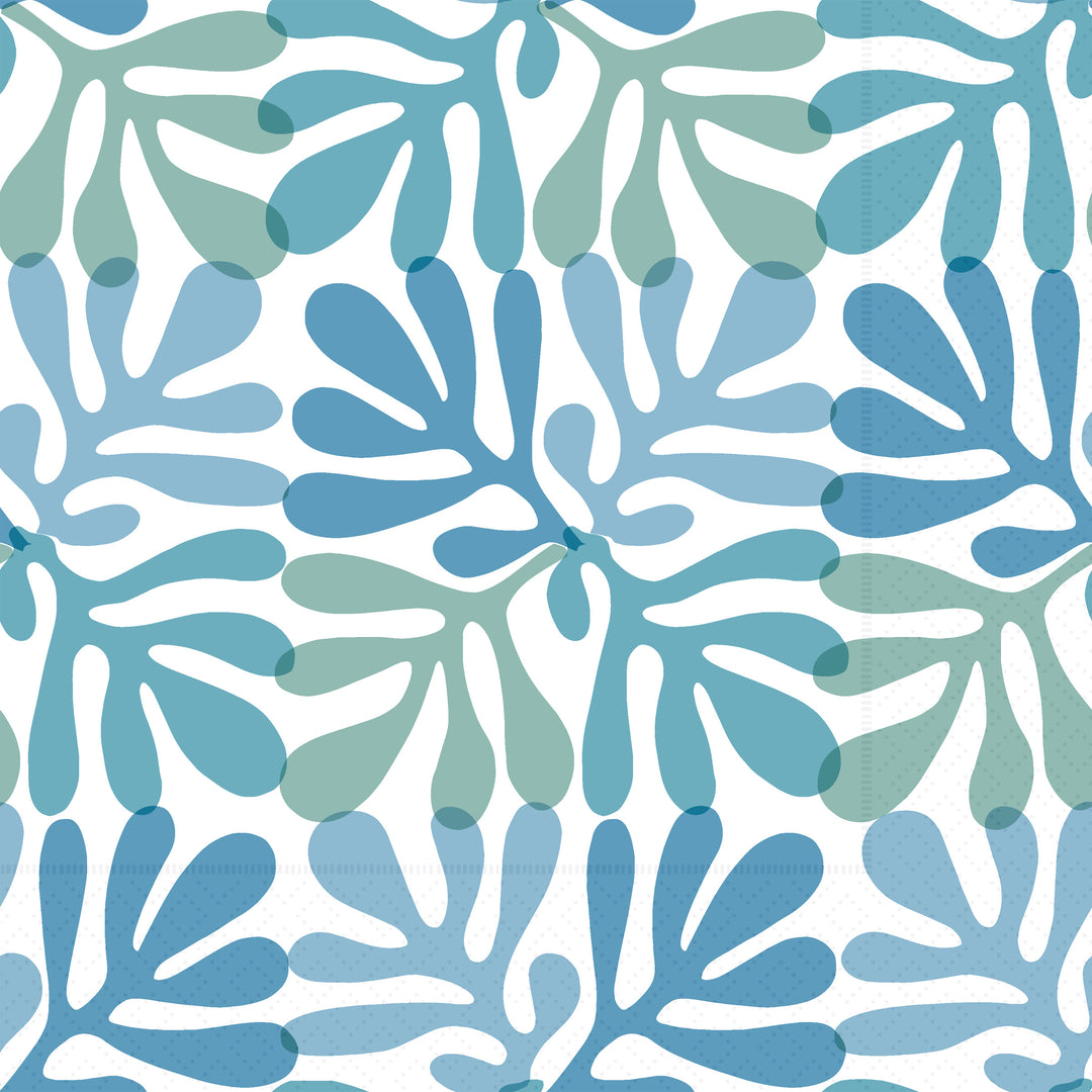 Coral Pattern Cocktail Napkin blue