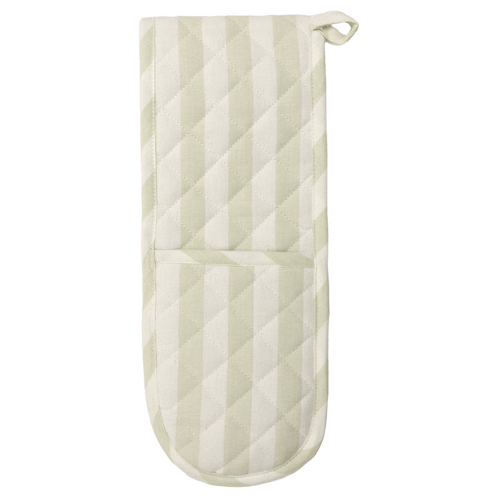 Sage Stripe Double Oven Mitt