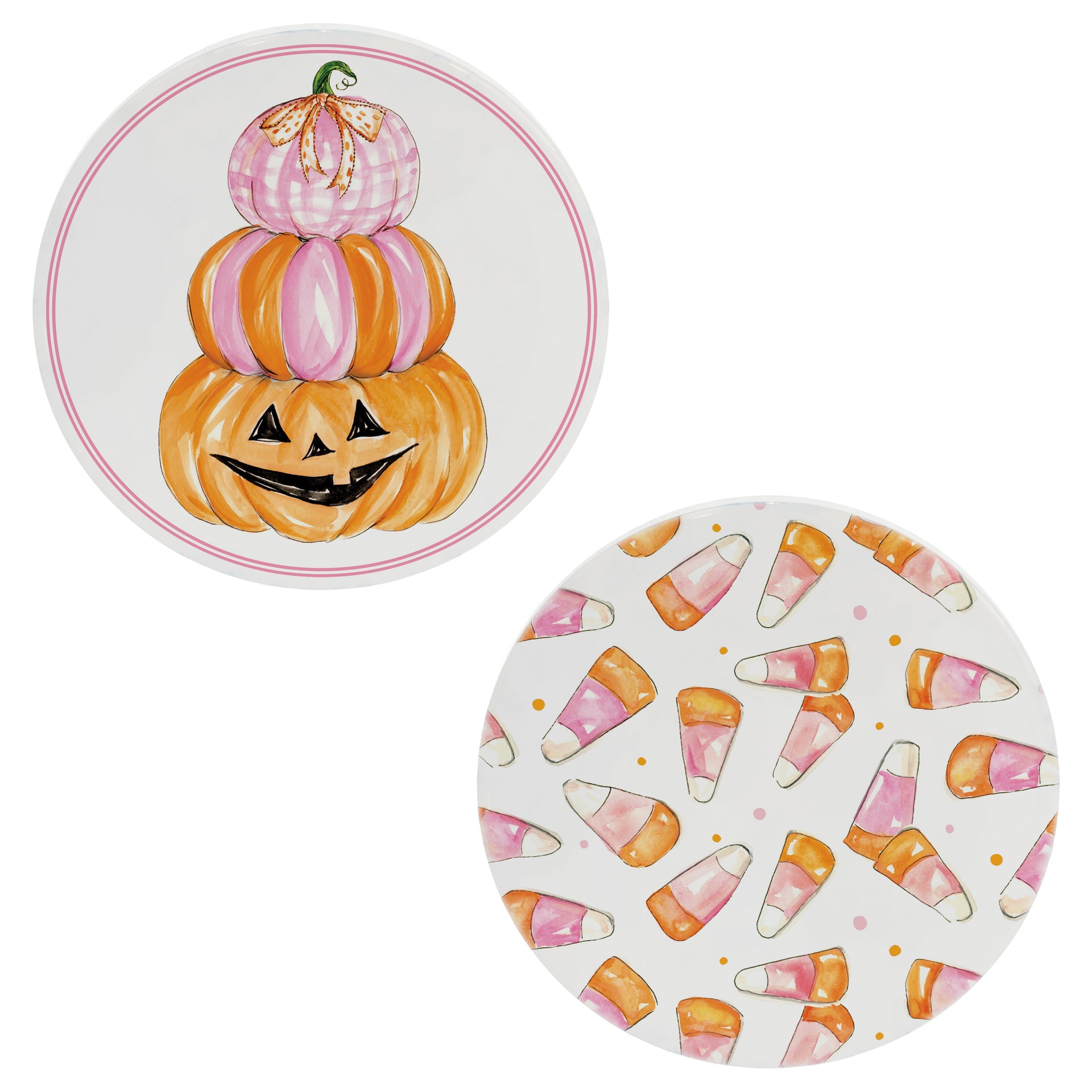 Pink Candy Corn Coasters