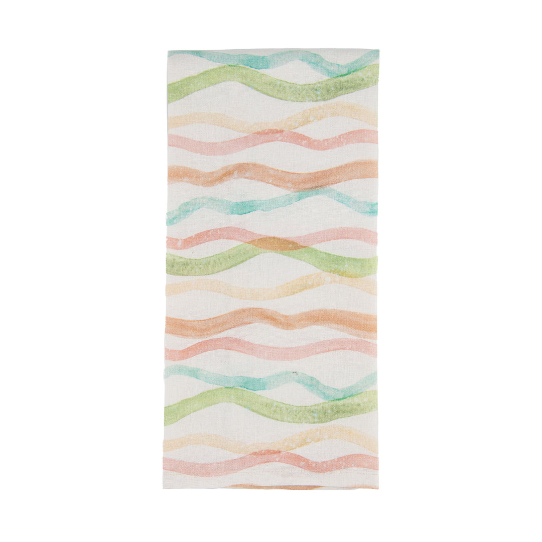 Marinelife and Watercolor Wave Tea Towel (Set of 2)