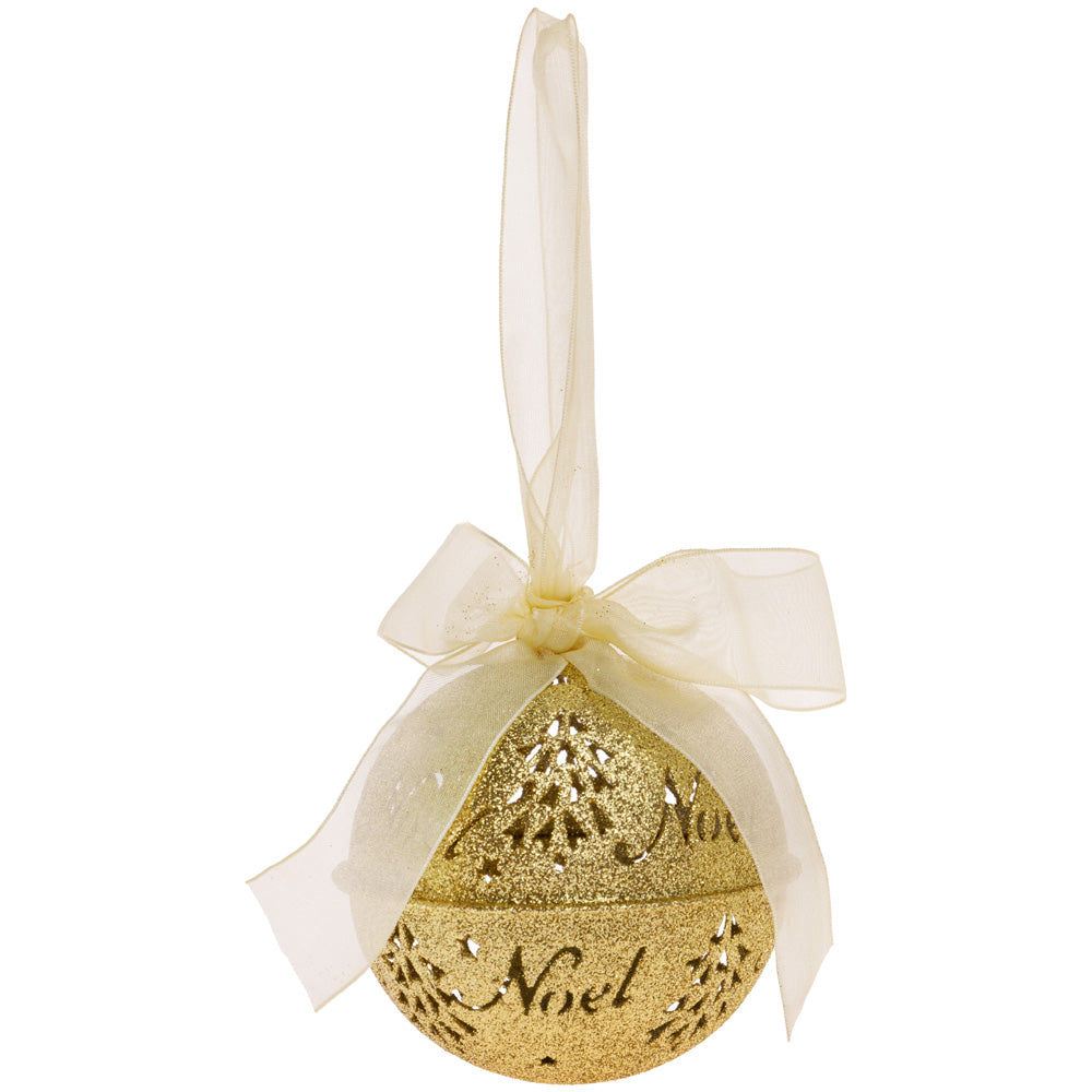 Lg Gold Glitter Bell Ornament (Set of 3)