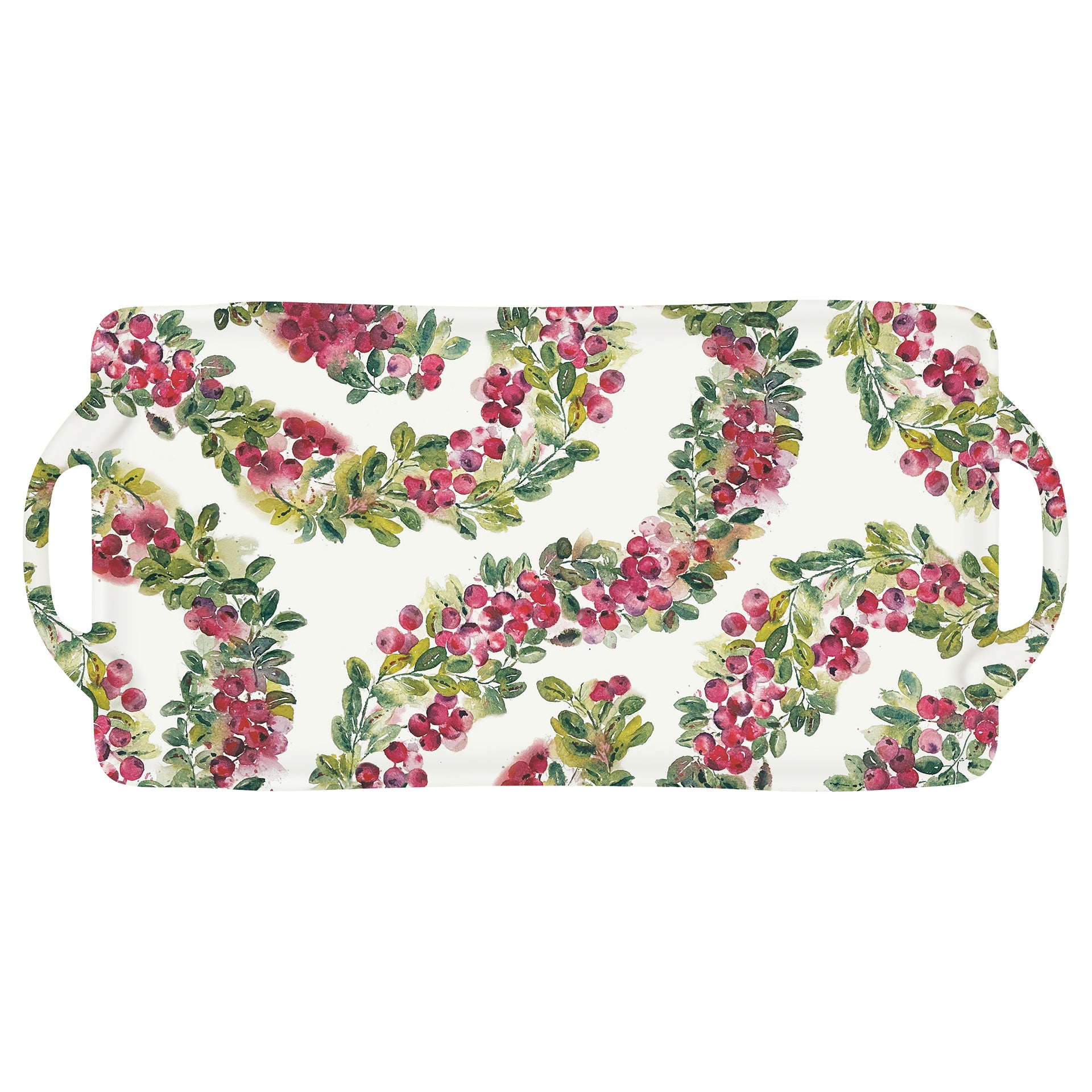 Cranberry Wreath Melamine Tray Large