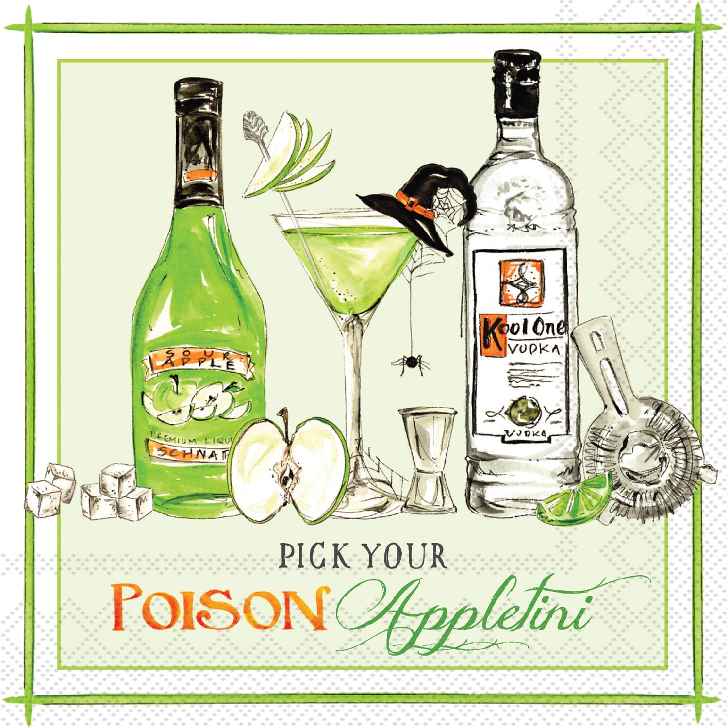 Pick Your Poison Appletini Cocktail Napkin