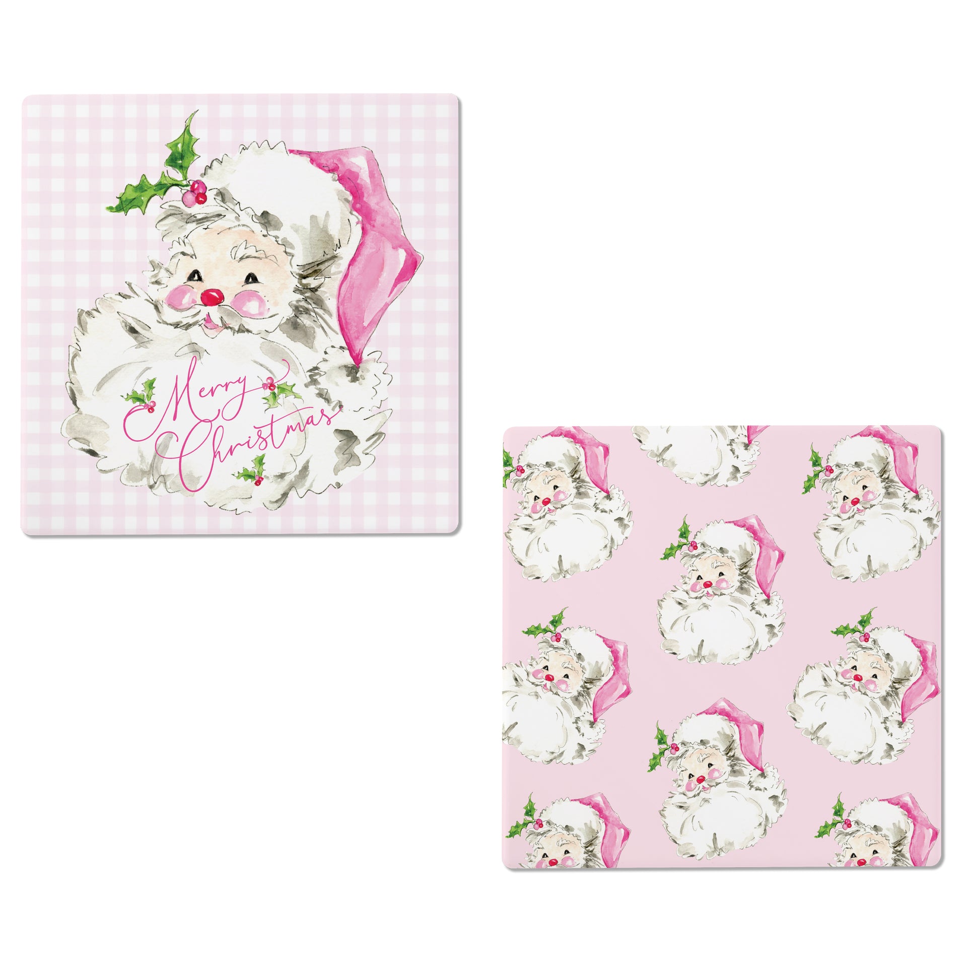 Pink Santa Coasters