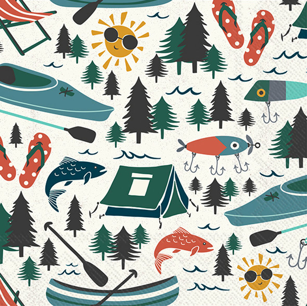 Lake Life Pattern Cocktail Napkin