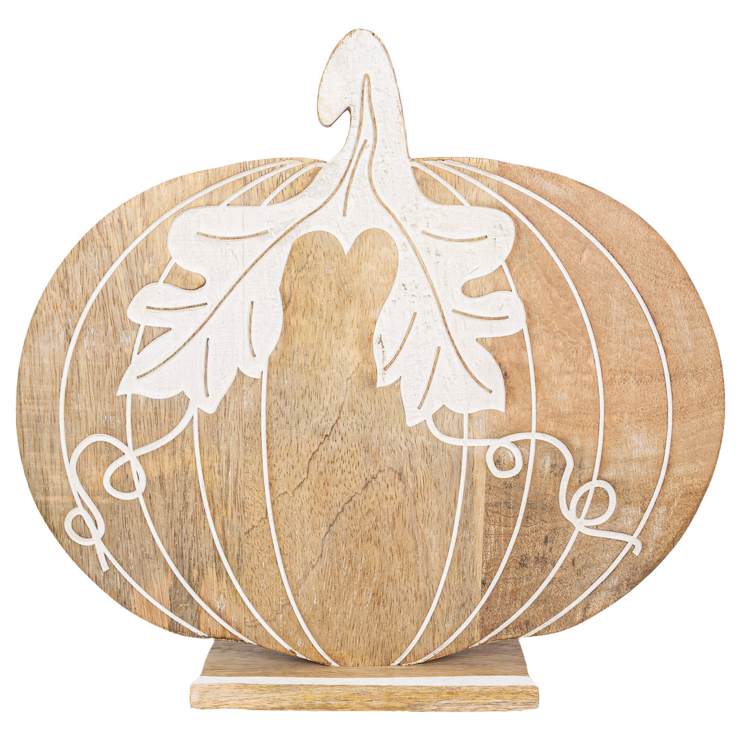 Cream Leaf Embossed Pumpkin Small