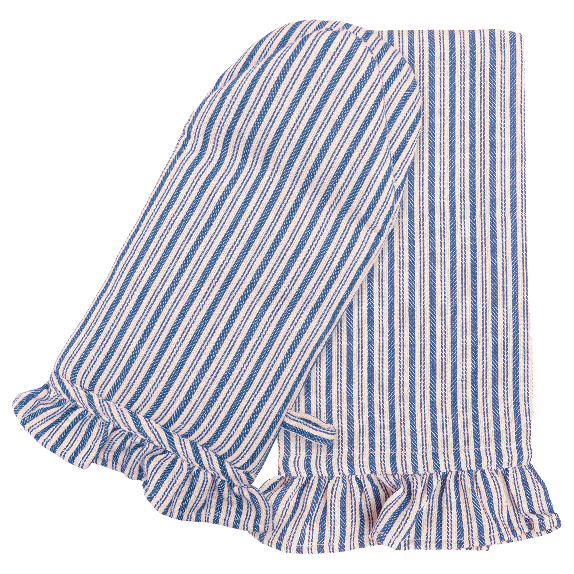 Blue Stripe Oven Mitt & Tea Towel