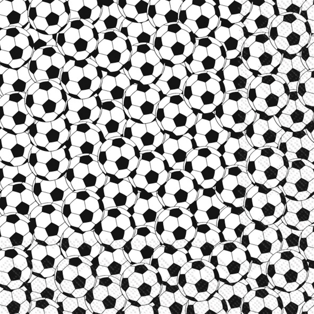 Soccer Cocktail Napkin Black
