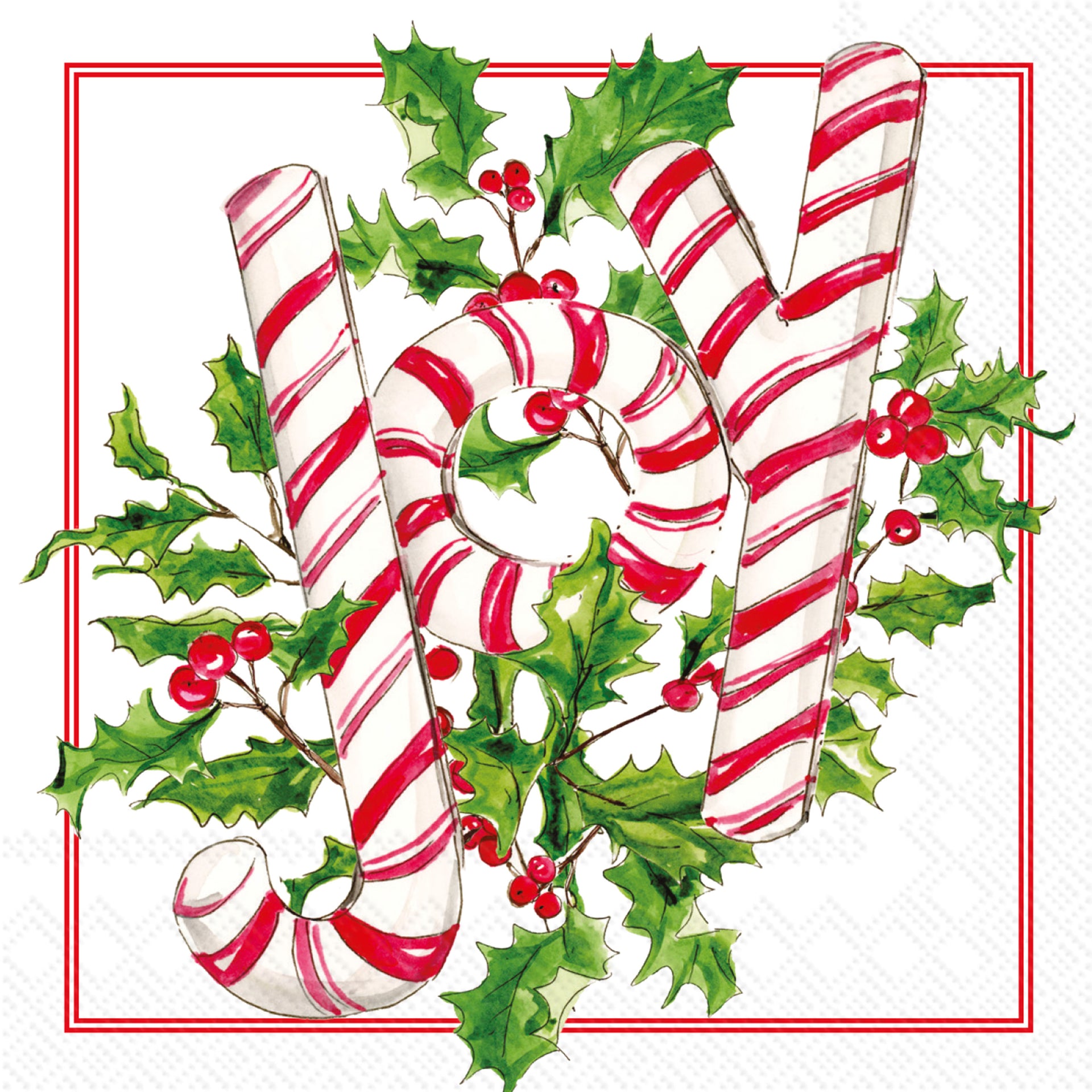 Holly Joy Candy Lunch Napkin