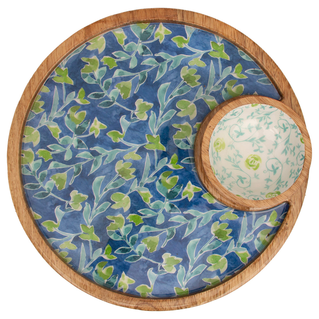 Azure &amp; Ivy Round Platter &amp; Bowl