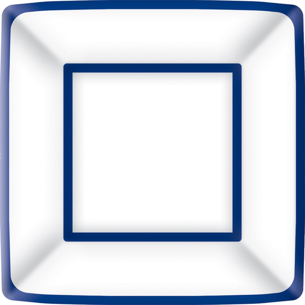 Classic Square Dinner Plate Blue White