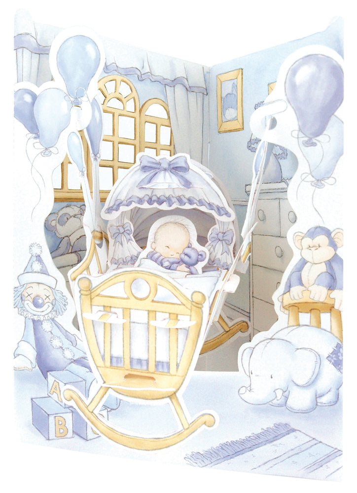 Baby Boy Cradle Display Card