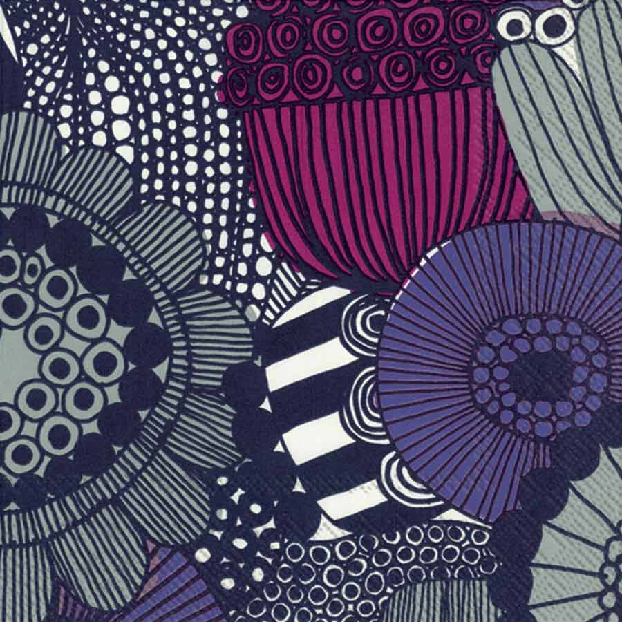 Siirtolapuutarha Lunch Napkin Purple