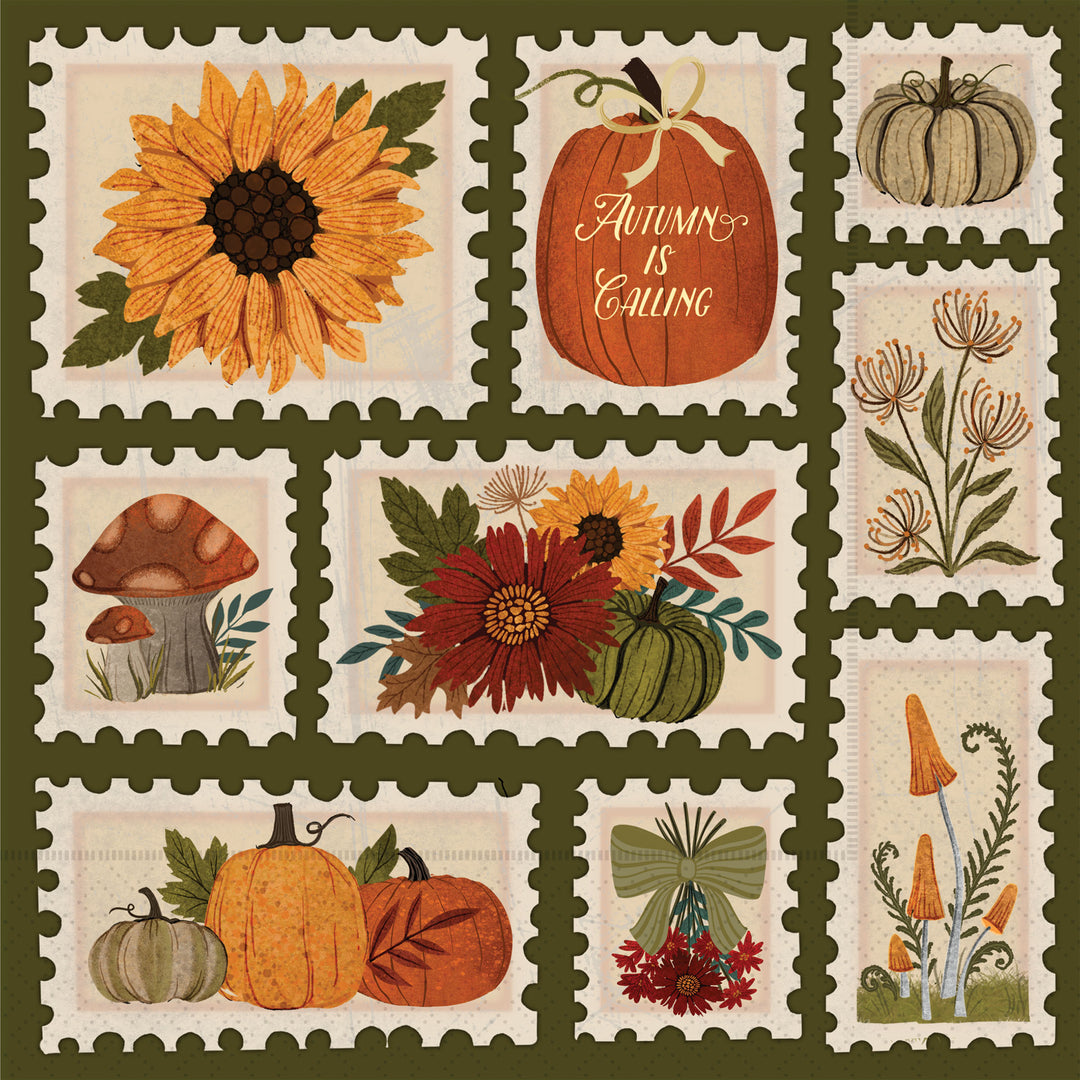 Harvest Stamps Lunch Napkin