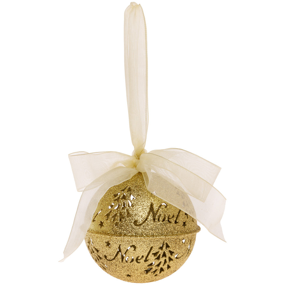 Lg Gold Glitter Bell Ornament (Set of 3)