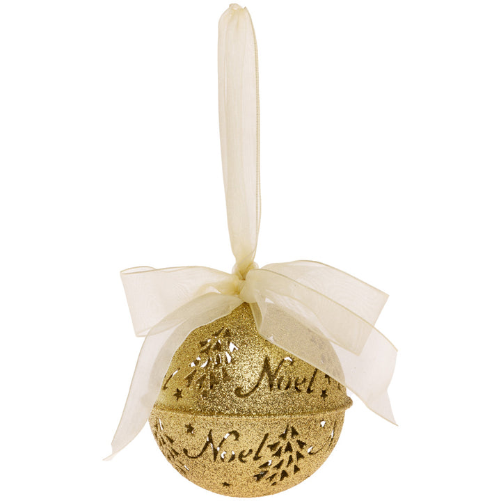 Lg Gold Glitter Bell Ornament (Set of 3)