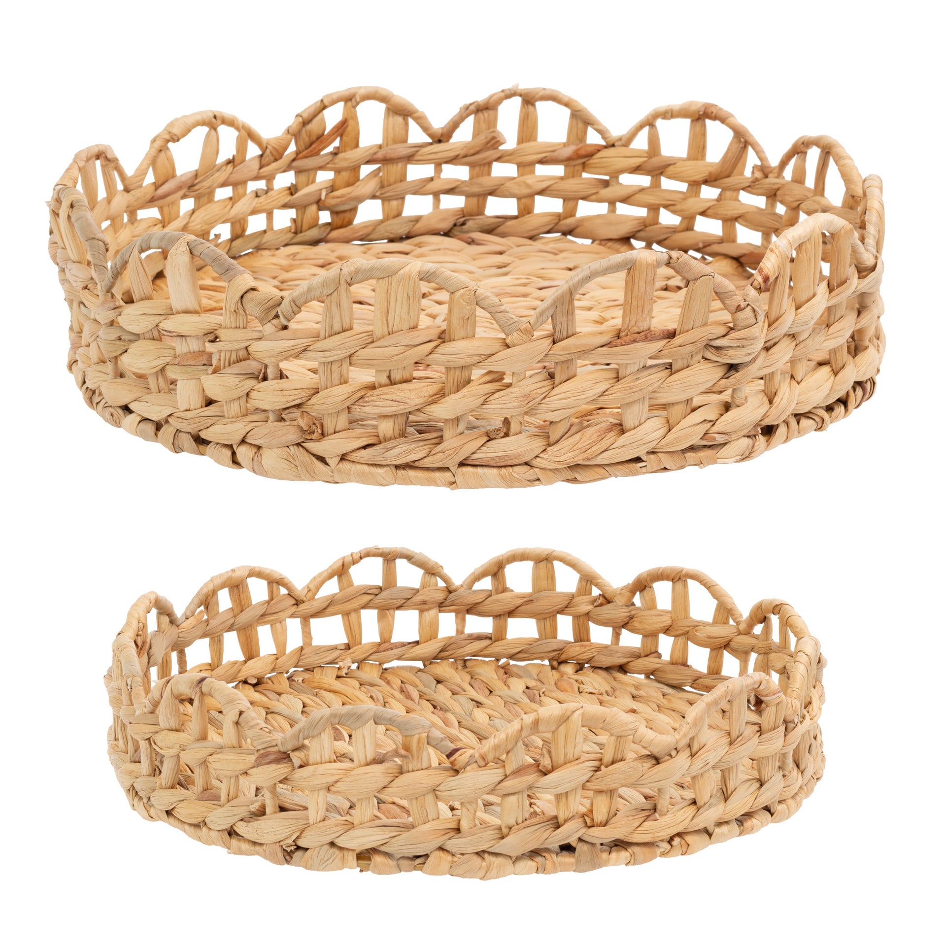 Scalloped Hyacinth Trays (Set of 2)