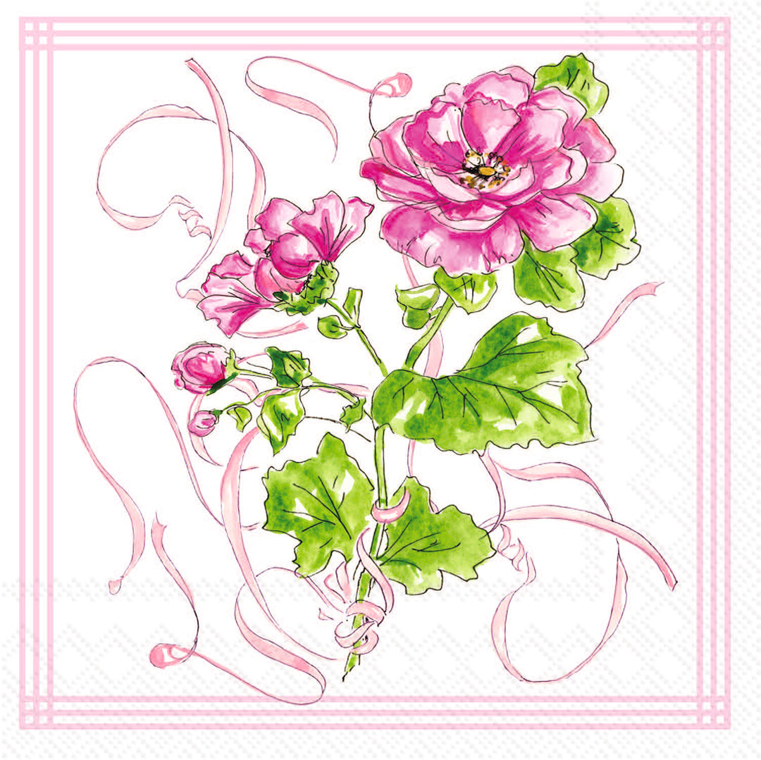 Pink Garden Party Cocktail Napkin
