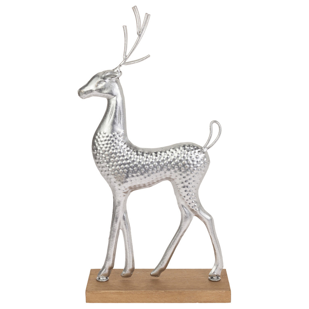 LARGE METAL SILVER DARLING DEER