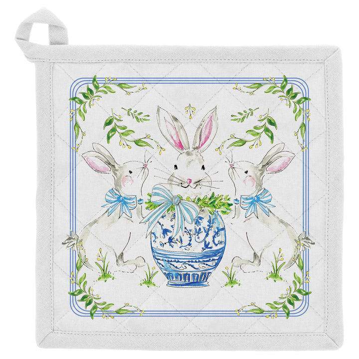 Boxwood Bunny Oven Mitt and Pot Holder Set