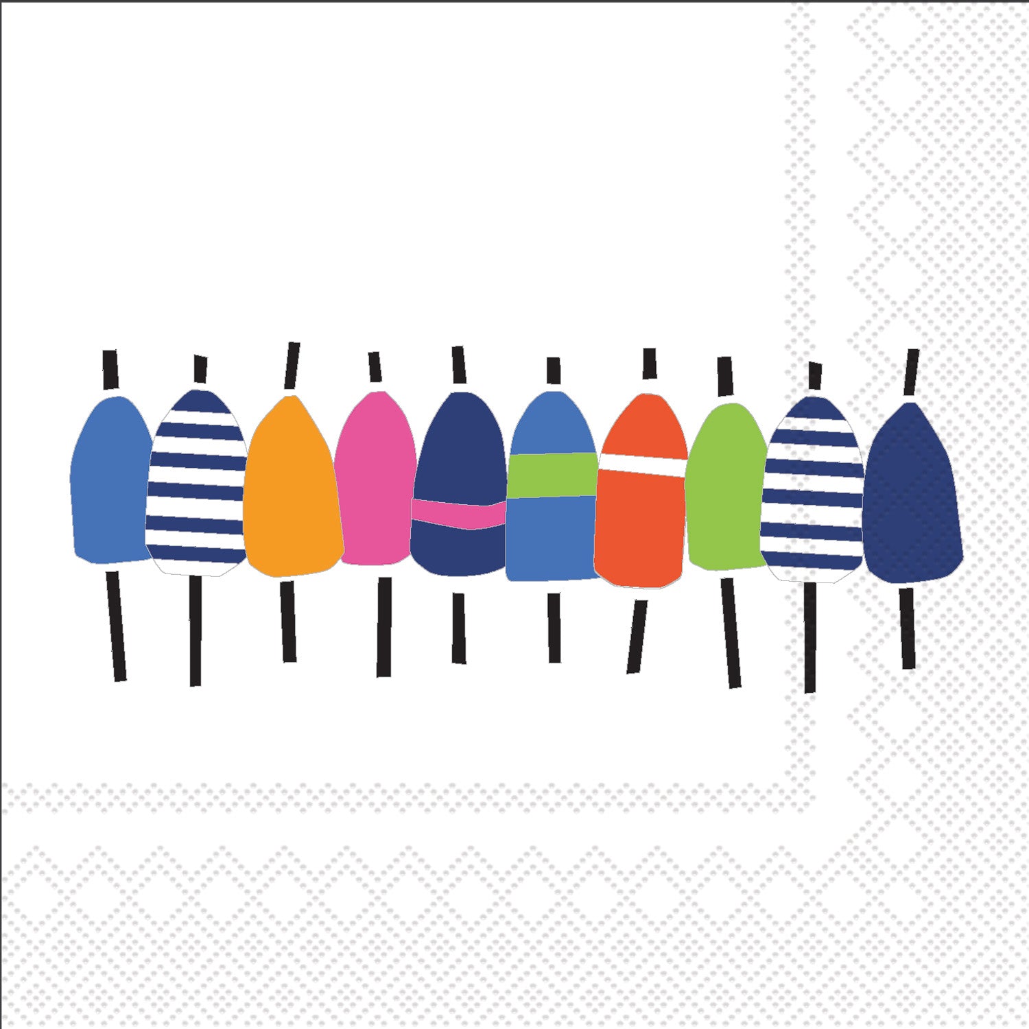 Colorful Buoys Cocktail Napkin