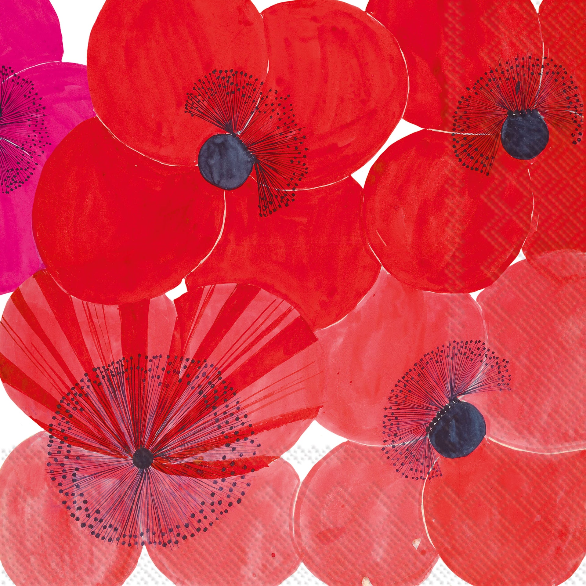 Mohn Lunch Napkin red