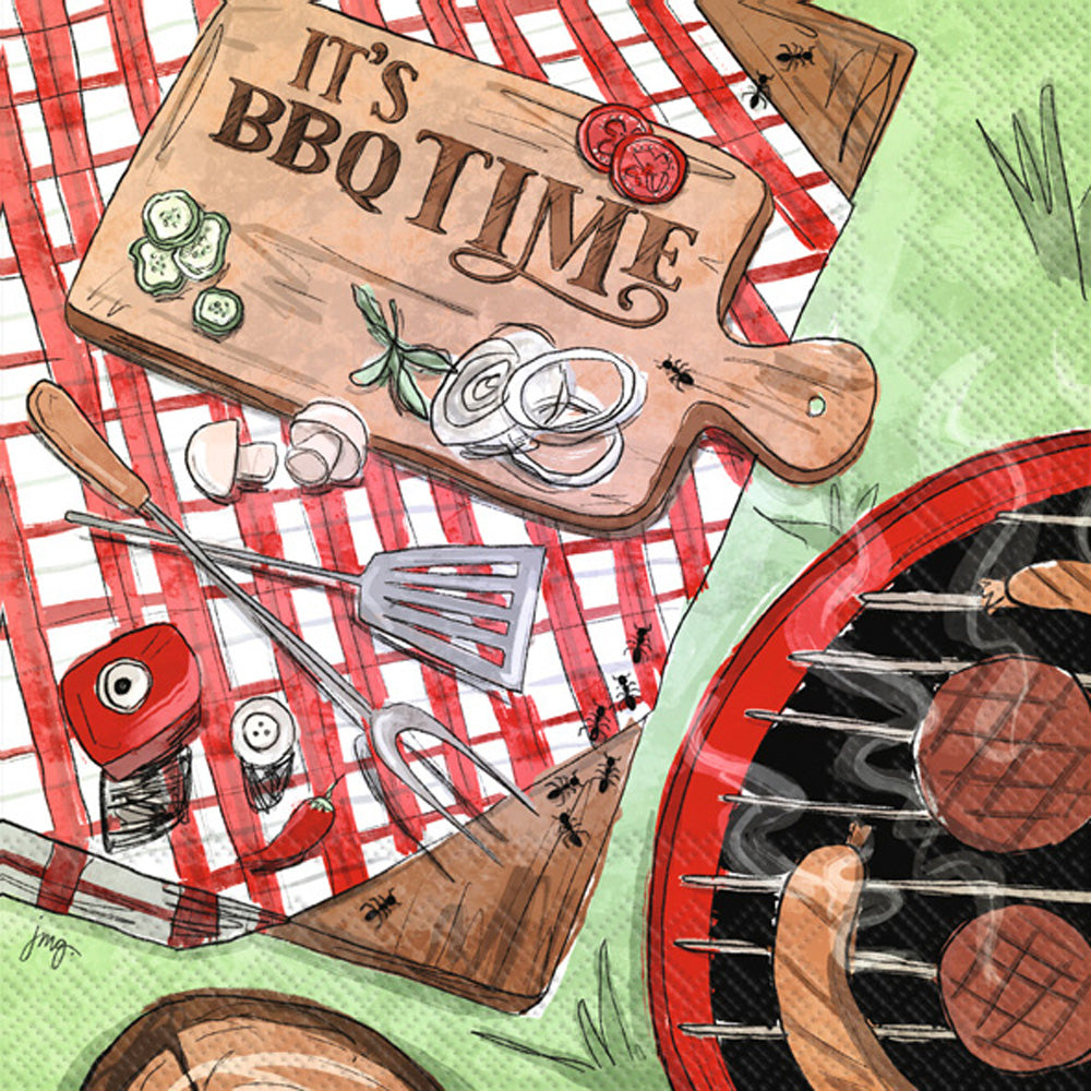 Bbq Time Cocktail Napkin