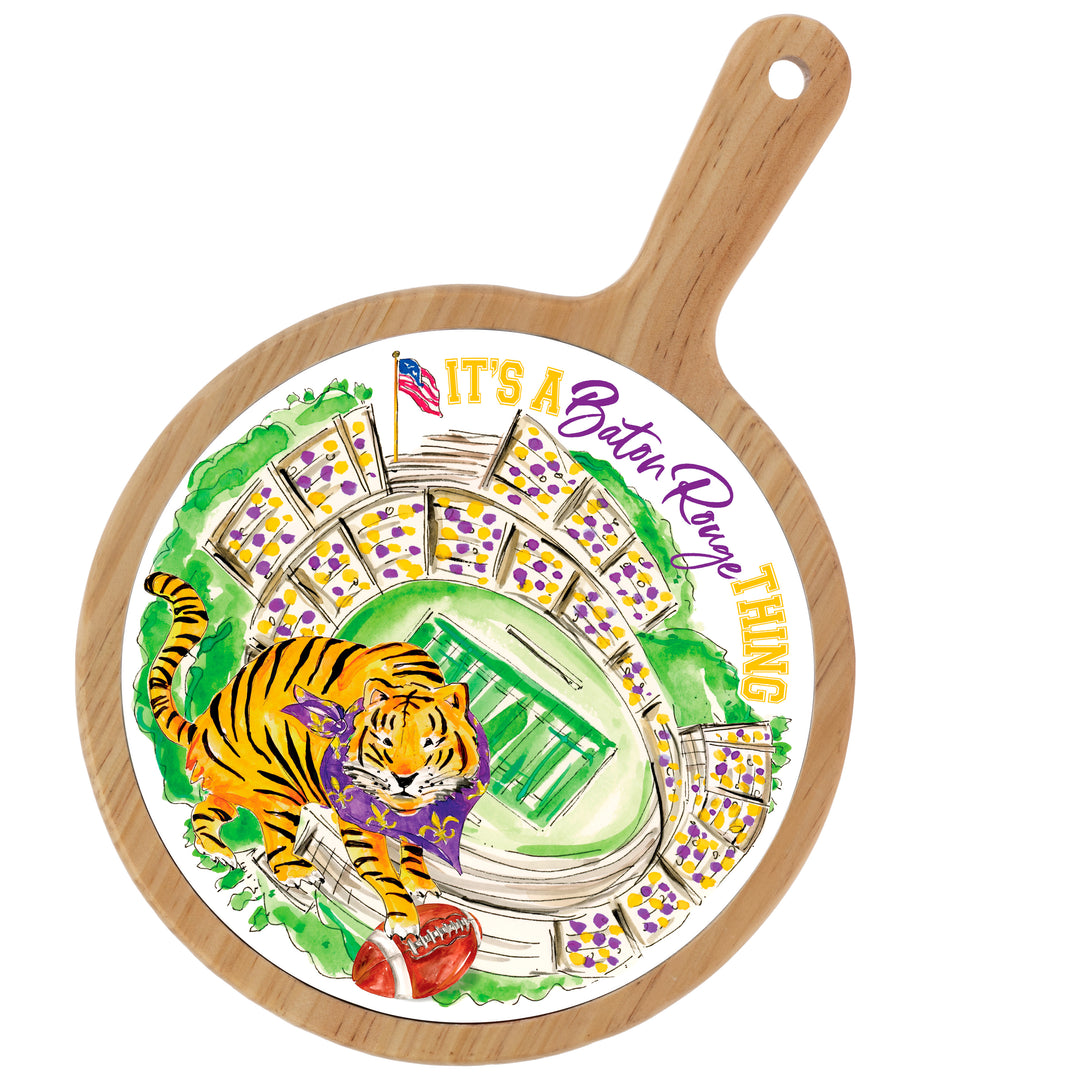 Purple Prowling Tiger Stadium Cheeseboard