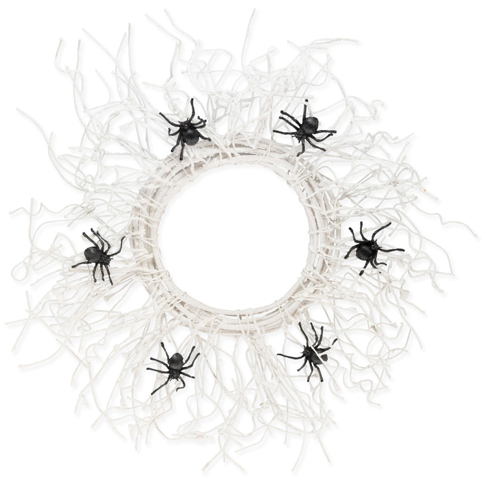 WHITE SPIDER WEB WREATH