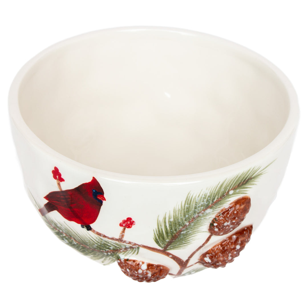 Pinecones And Cardinals Bowl