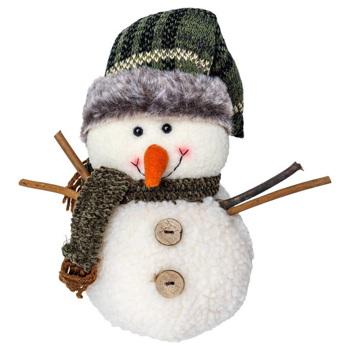 Fet Small Green Plaid Hat Snowman