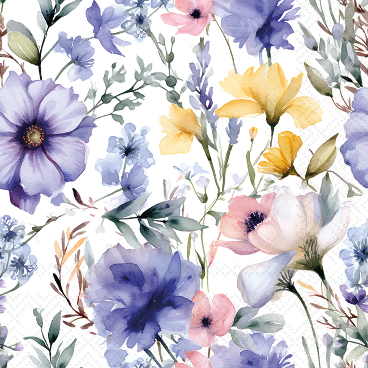 Purple Posy Cocktail Napkin