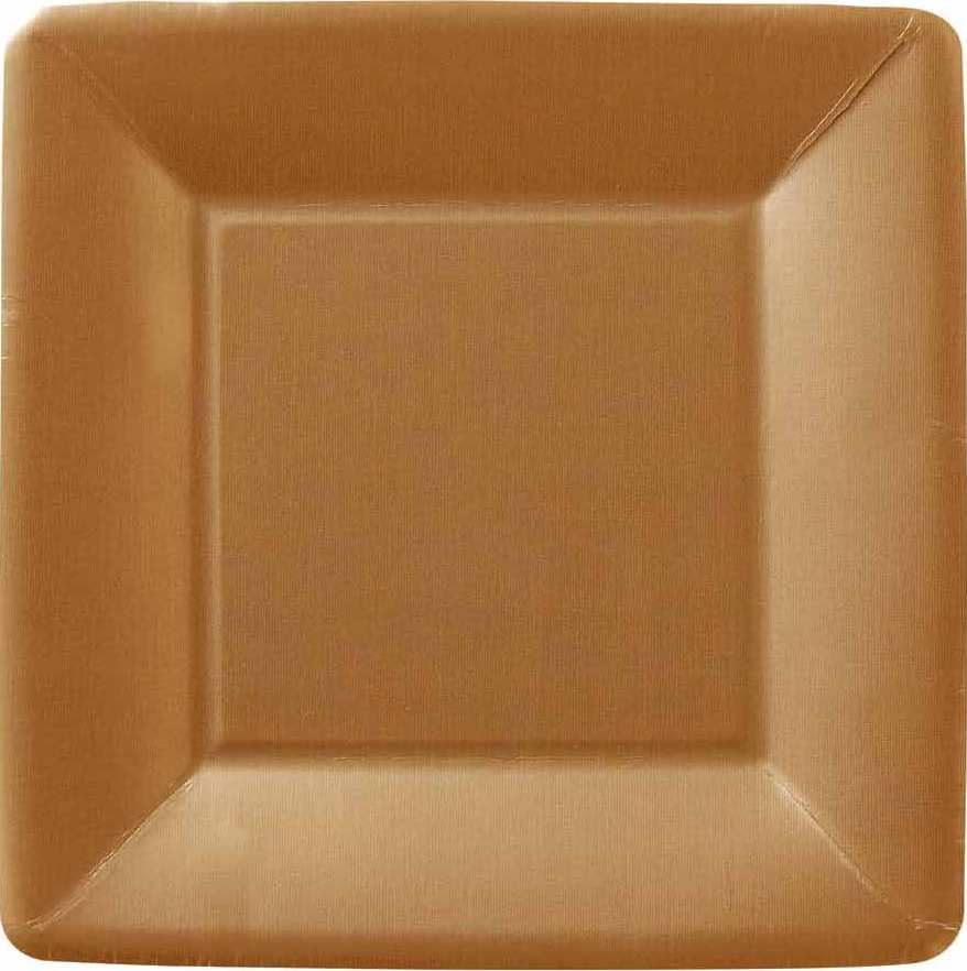 Classic Linen Square Dessert Plate Copper