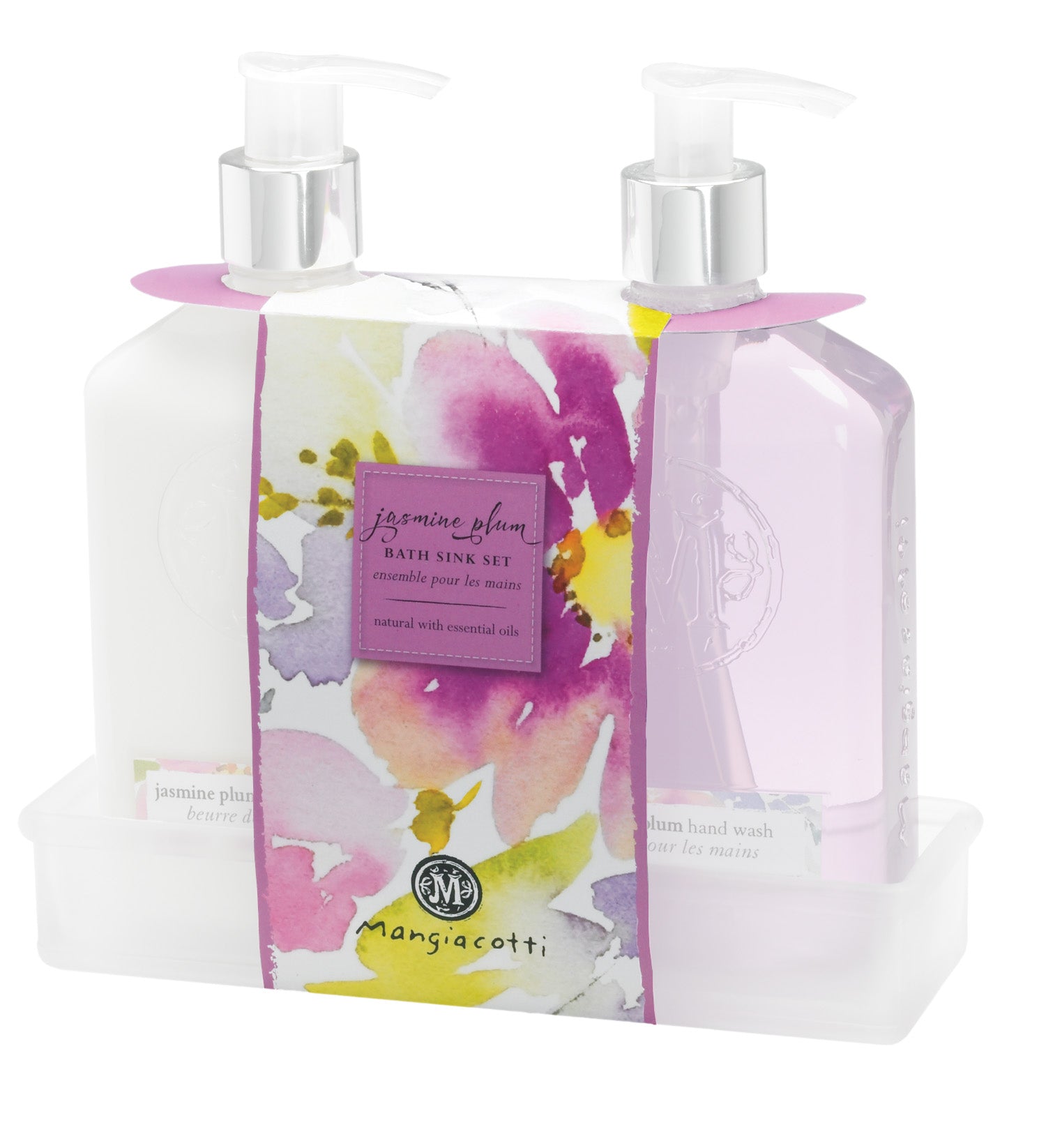 Jasmine Plum Bath Set Caddy Band