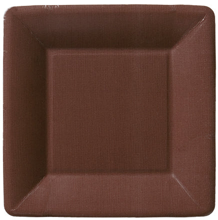 Classic Linen Square Dessert Plate Brown