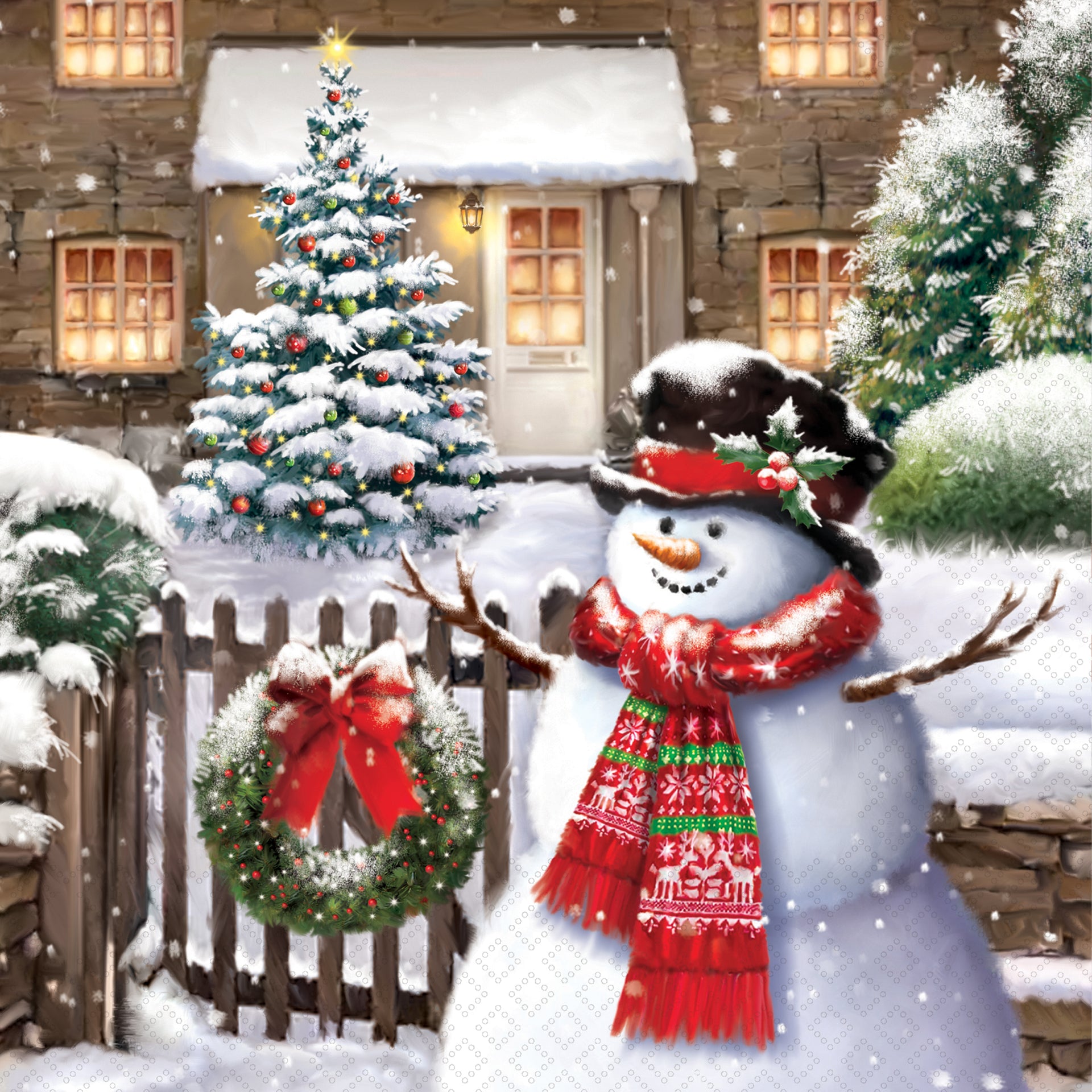 Friendly Snowman Lunch Napkin