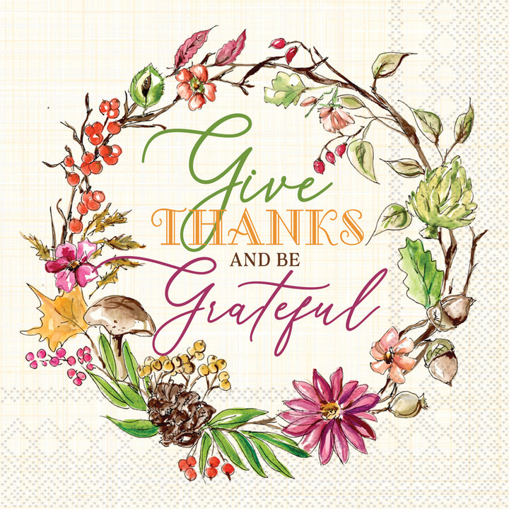 Give Thanks Be Grateful Cocktail Napkin