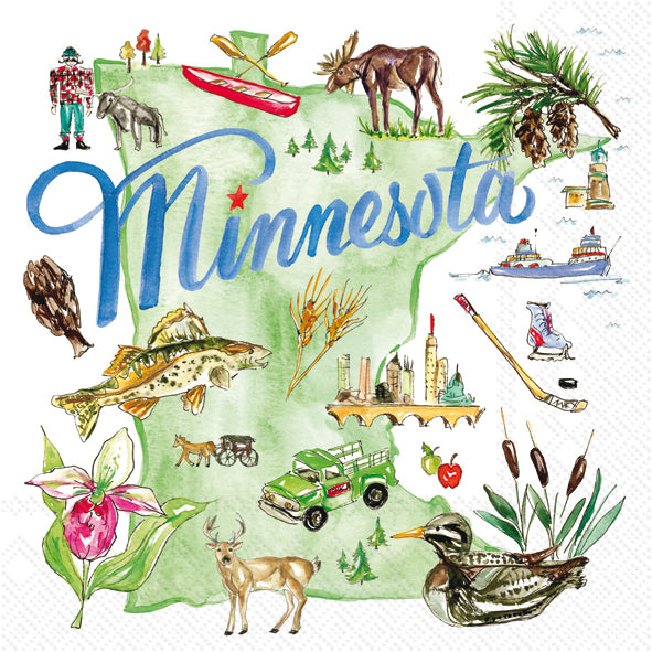 Minnesota State Collection Cocktail Napkin