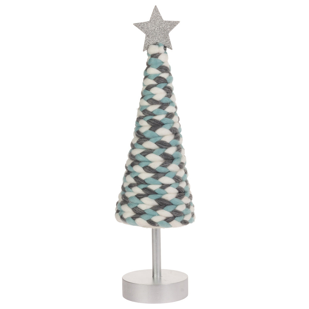 Large Blue and Silver Cone Tree With Star