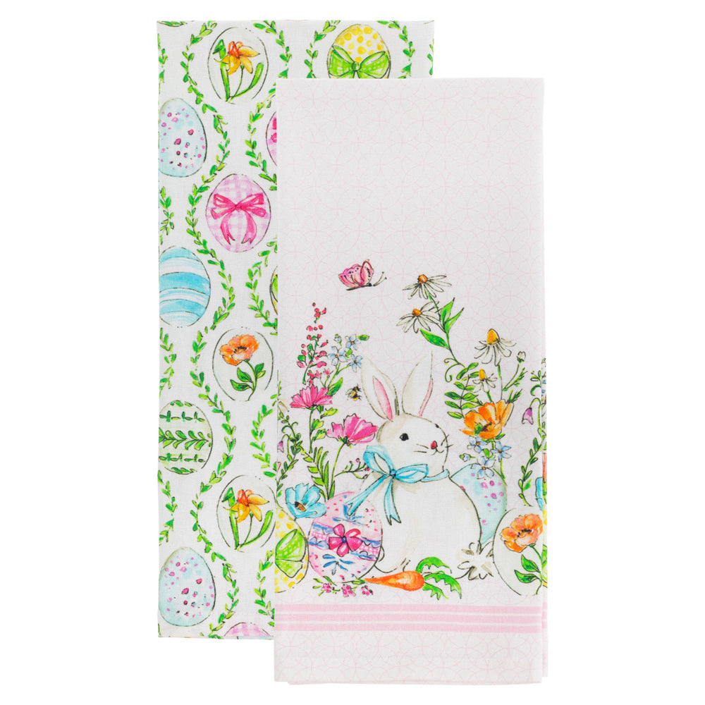 EASTER BUNNY TEA TOWELS S/2