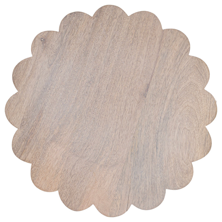 Whitewash Scallop Edge Lazy Susan