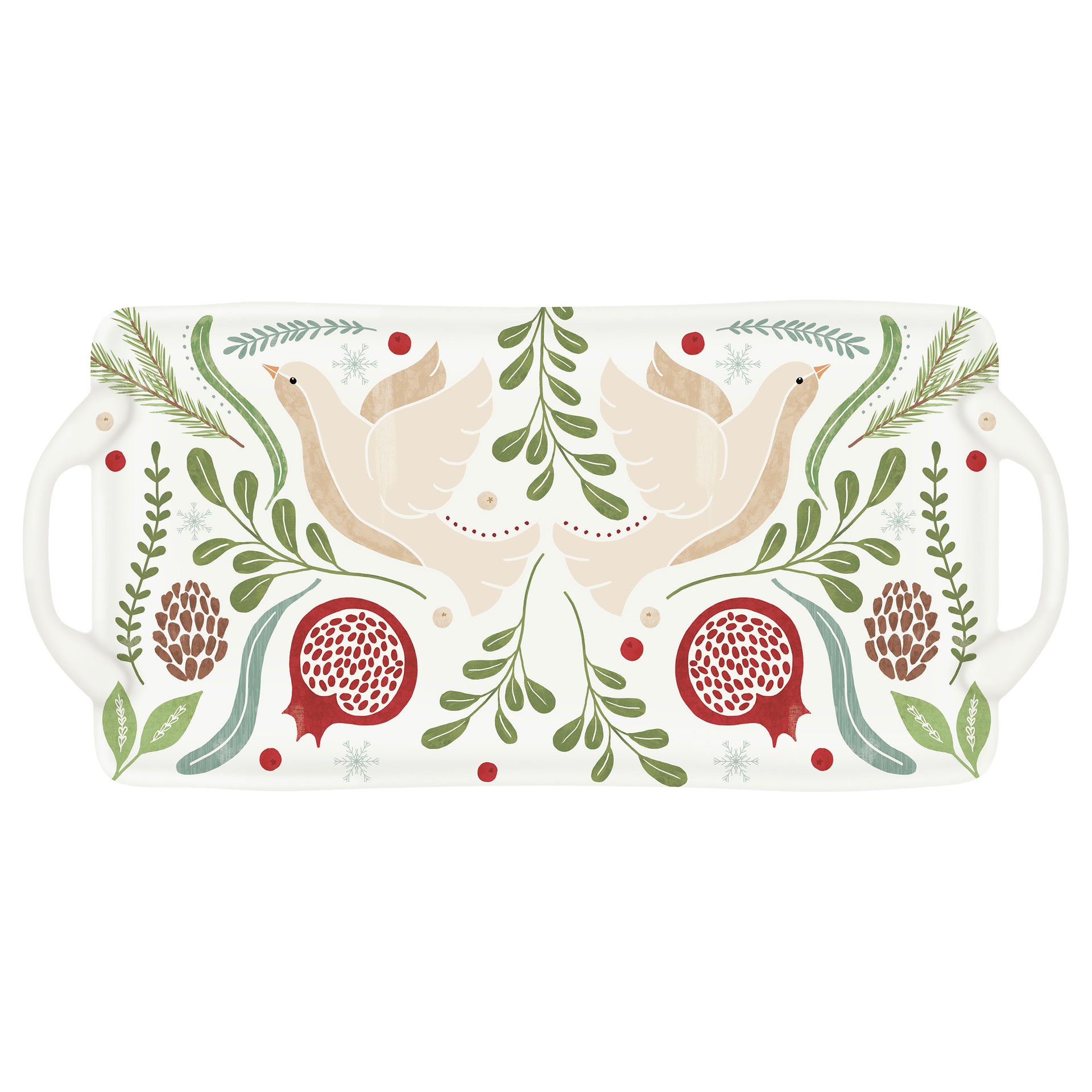 Winter Berry Melamine Tray Large