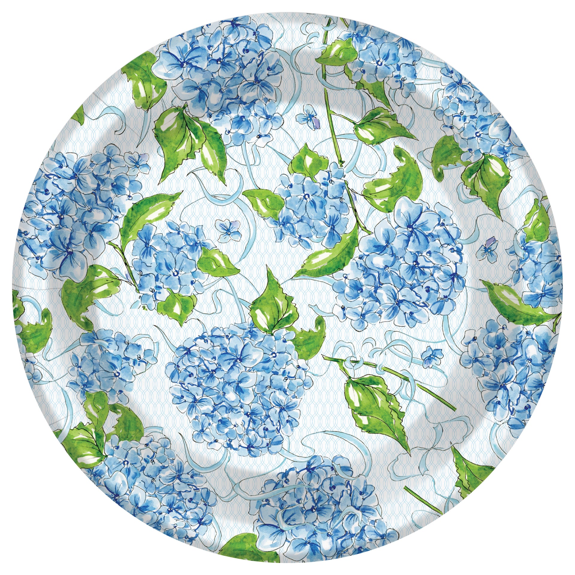 Hydrangea Allover Round Dessert Plate