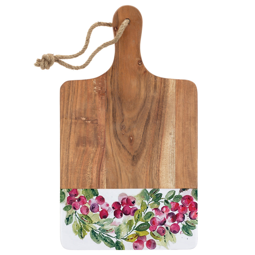 CRANBERRY WREATH CUTTING BOARD