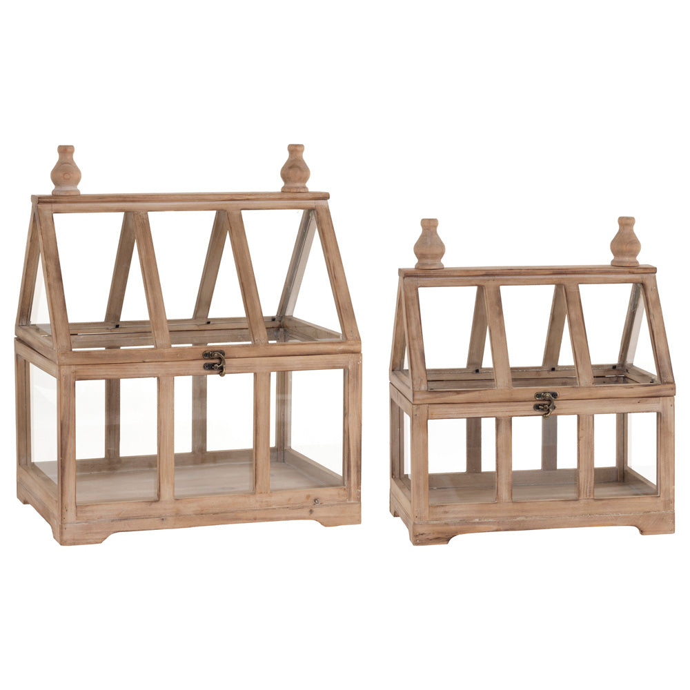 Wooden Terrariums (Set of 2)